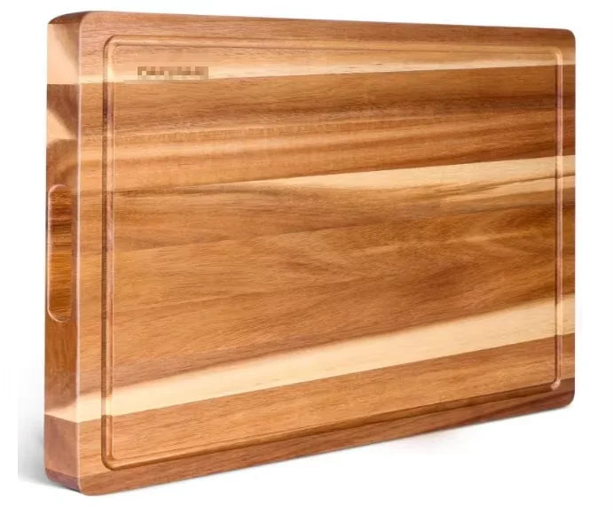 Large Acacia Wooden Cutting Boards for Kitchen Edge Grain Reversible Wood Chopping Board with Juice Groove and Handles