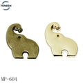 Custom Designer Luxury Vintage Embossed Metal Label Emblems Waterproof Zinc Alloy Bags Metal Parts Elephant Logo Plate Hardware