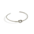 WMAS122 Stylish Teens Fashion Jewels Knot Design 925 Sterling Silver Cuff Bangle Bracelet for Women