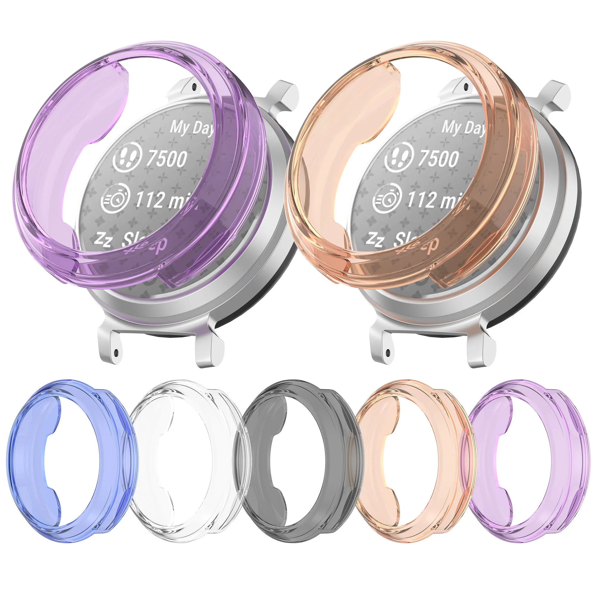 ShanHaiTransparent Protective Case for Garmin Lily 2 Smart Watch Strap TPU Cover Bumper Silicone Frame Smart Watch Accessories