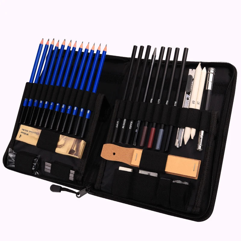 Xinbowen 40 Pcs Professional Drawing and Sketch Pencil Set Art Set for Sketch