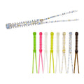WEIHE 55mm 0.3g 12pcs/bag Artificial Double Tail Soft Lure Fishing Rockfish Ocean Rock Bait Soft Worm Jig Lure