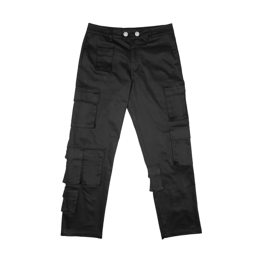 Custom Men's High Street Baggy Cargo Pants 100% Cotton Lightweight Anti-Pilling Distressed Colored Multi-Pocket Casual Style