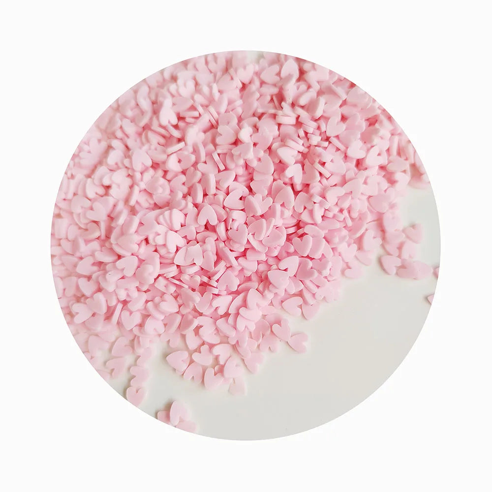 500g/Lot Valentine's Day 5mm Pink Heart Polymer Clays Slices Sprinkles for DIY Nails Art Crafts Slime Filler Slices Accessories