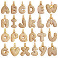 2024 Hot Sale Gold Plated Diamond Zircon Fat Cute Alphabet Balloon Bubble Initial chain Necklace DIY
