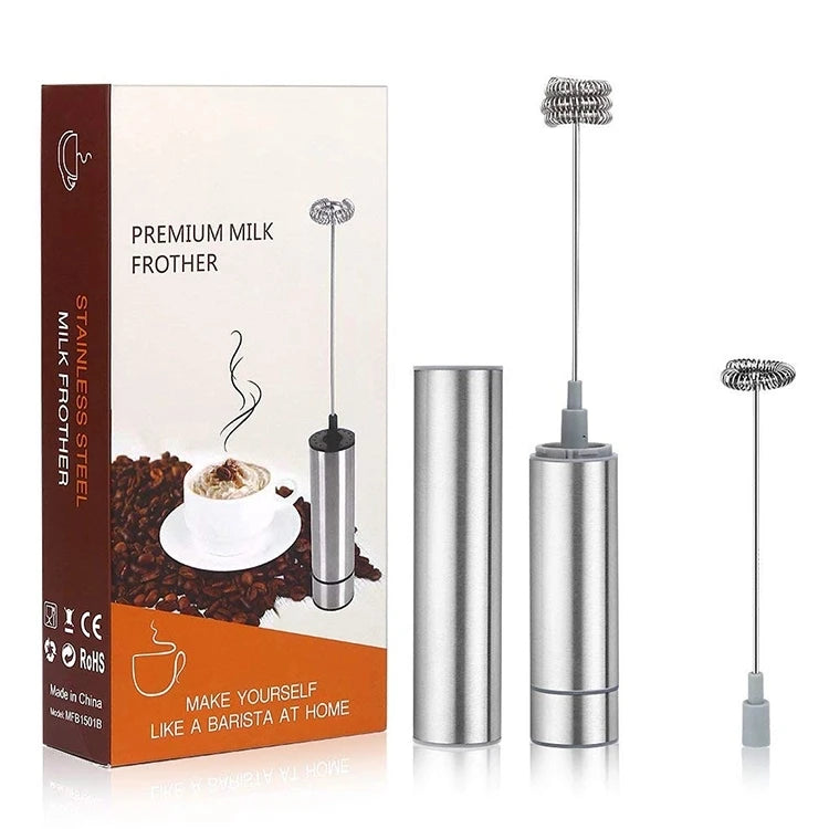 Battery Powered Handheld Coffee Frother Mini Milk Frother Custom logo Stainless Steel Coffee Whisk Electric