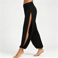 Black High Slit Harem Dance Pants Jazz Ballroom Dancing Costume Hippie Harem Pants Dancing Trousers for Women