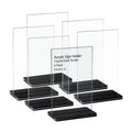 Clear A4 Acrylic Sign Holder 4x6 Display Stand Acrylic Wedding Decorations Classic Black Base Acrylic Stand for Store