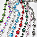 8mm Round+13*18mm Oval Glass Rhinestone Chain DIY Clothing Shoulder Strap Waist Applique Wedding Dress Decorative Crystal Trim