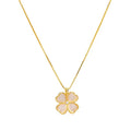 Lucky Four Leaf Grass Gold Plated Cat Eye Exquisite Petal Collar Chain Best Necklaces for Women
