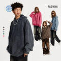 Heavy Weight  Acid Wash Hoodie Men  Make Old Hoodies Custom Fleece Batik Edging  Autumn and Winter Men's  Hoodies