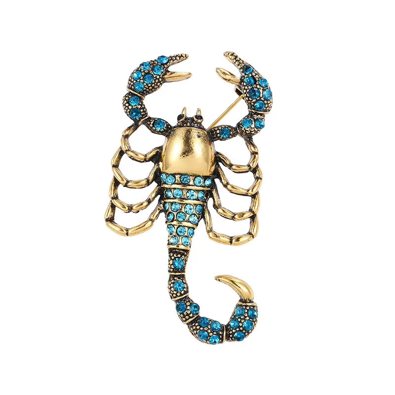 Korean Non-mainstream Fashion Scorpion Rhinestone Brooch Set with Diamond Corsage