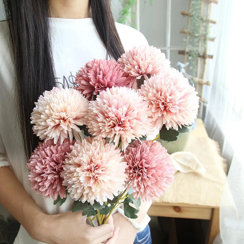 O-X0218 Wholesale 72cm Long Stem Faux Dandelion Flower Ball White Plastic Artificial Dandelion Flowers for Flower Arrangement