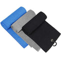Custom Logo Embroidery Durable Quick Drying Tri-fold Sports Towel Microfiber Waffle Weave Sports Golf Towel