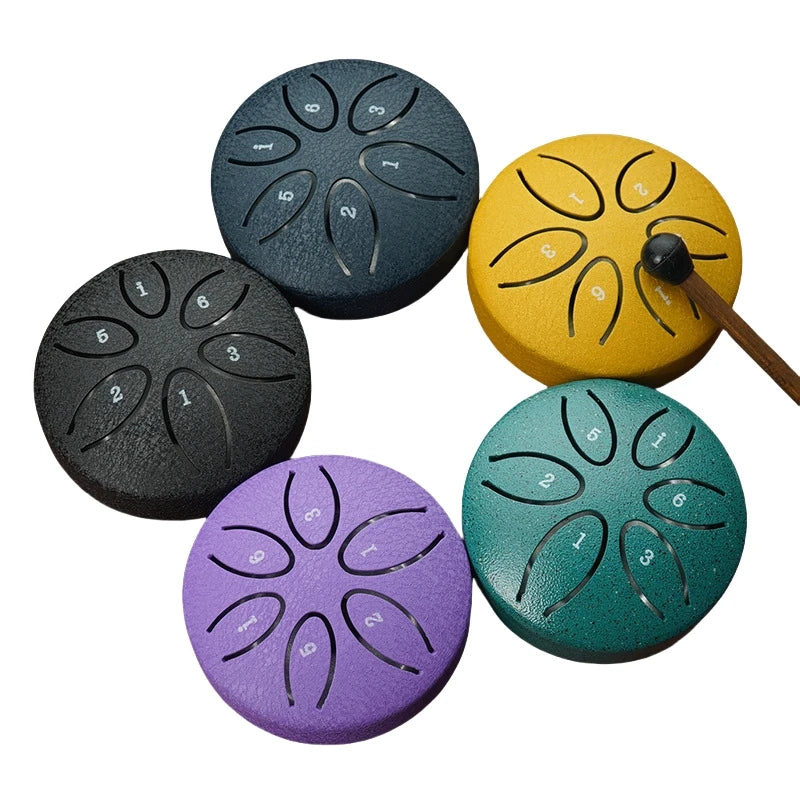 Wholesale Mini Steel Tongue Drum 3 Inch 6 Tone Steel Tongue Drum Percussion Portable Musical Instrument