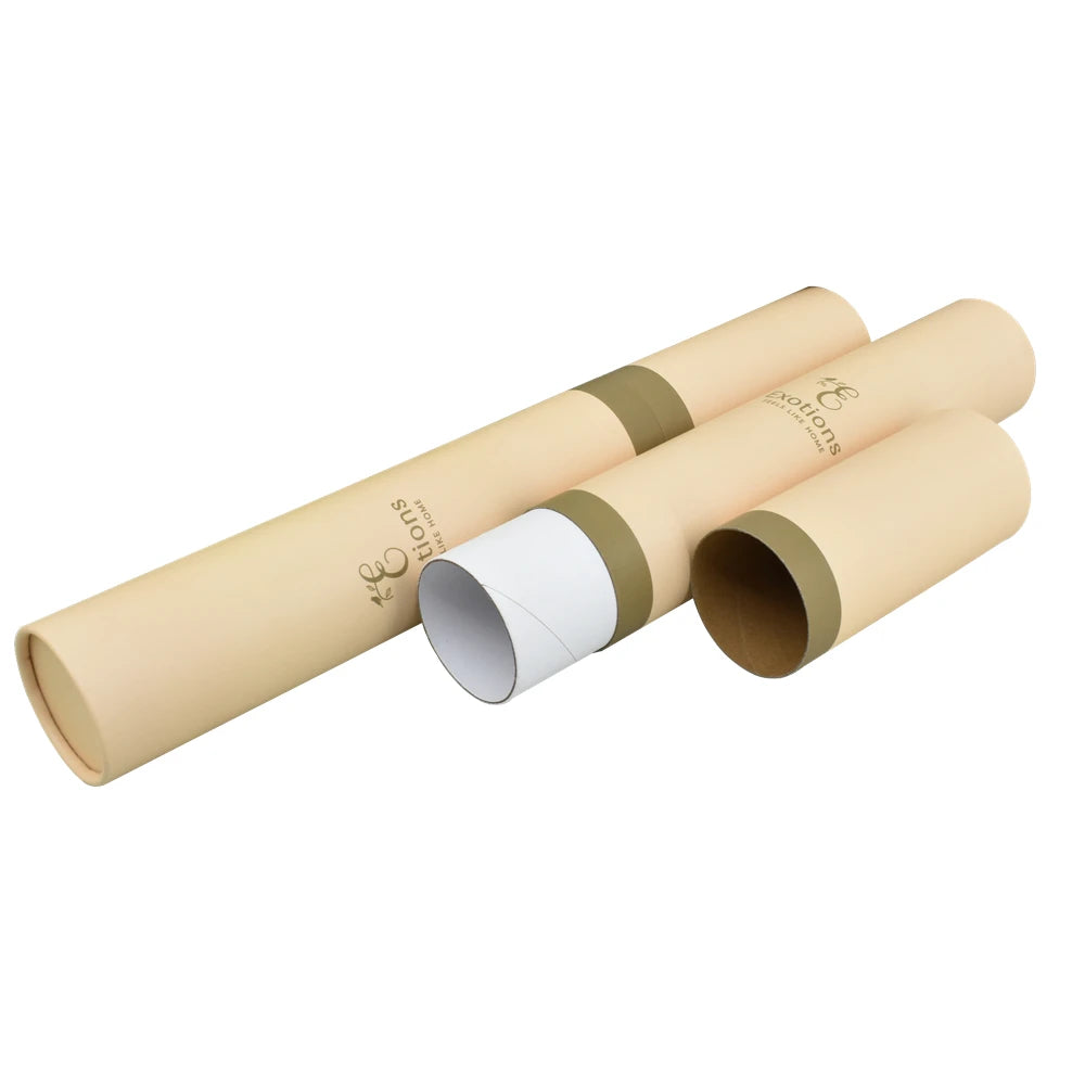 OEM Service Biodegradable Cardboard Cylinder Paper Tube with Gold Foil Printing Coated Paper for Jewelry Packaging and Crafts
