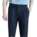 British Retro Men's High-Waisted Khaki Naples Pants Casual High-Draped Straight Style for Spring Plus Size Fabric Material