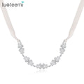LUOTEEMI Braided Headband Bridal Hair Jewelry Accessory Cubic Zirconia Braid Korean Style for Girl Hairband