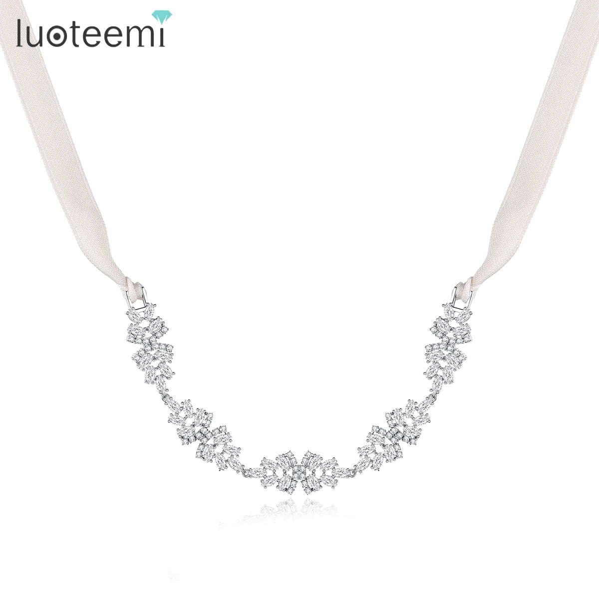 LUOTEEMI Braided Headband Bridal Hair Jewelry Accessory Cubic Zirconia Braid Korean Style for Girl Hairband