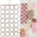 28 Ring Scarf Shawl Scarf Holder Folding Strap Hook Organizer Rattan Wardrobe Storage Shelf Display Rack