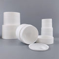 Free Sample 3 5 10 15 30 50 80 g Straight Round Double-layer pp Mud Film Jar Plastic Matte White Face Cream Bottle