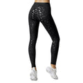 Foil Printed Leopard Printing Tall Band Full-length Slim Fit  Legging Extra Compression and Support Yoga Legging for Women