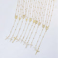 NZ1432 Gold Plated CZ Virgin Mary Crucifix Rosary Necklace Rosario Lady De Guadalupe Christ Zircon Gold Rosary