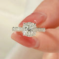 Real D Color 1Carat Moissanite Diamond Custom Promise Rings S925 Silver Rhodium Plated Fine Ring for Women Engagement