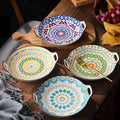 Bohemian Ceramic Plate Fruit Steak Plate Dishes Multi-function Dinnerware Set Colorful Dishes