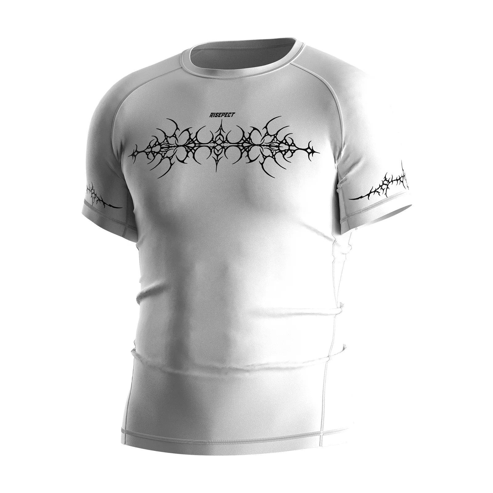 Summer UPF50+ Youth&Adult Blank Short Sleeve Polyester Rash Guard for MMA Hiking or Beach Wear