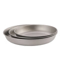 Lightweight Titanium Metal Pan Set for Outdoor Camping Picnic Lightweight Equipment Dishes & Plates
