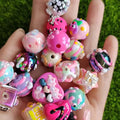 Assorted Hand Painted Loose Spacer Beads Bulk Funny 3D Round Ball Beads for Crafts Bracelets Necklaces Crafting Supplies Kit