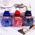 New Pompom Sleeping Baby Keychain Cute Fluffy Plush Doll Keychains Women Girl Bag Keyrings Cars Key Ring Jewelry Gift
