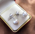 E1811 8-11mm DIY Natural Freshwater Pearl Charm Earrings Mounting Accessory 925 Sterling Silver Gold Plated  Jewelry for Women