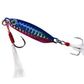 Metal Jig Lure Micro Fishing Lure with Assist Hook Feather Treble Hook 10g 15g 20g