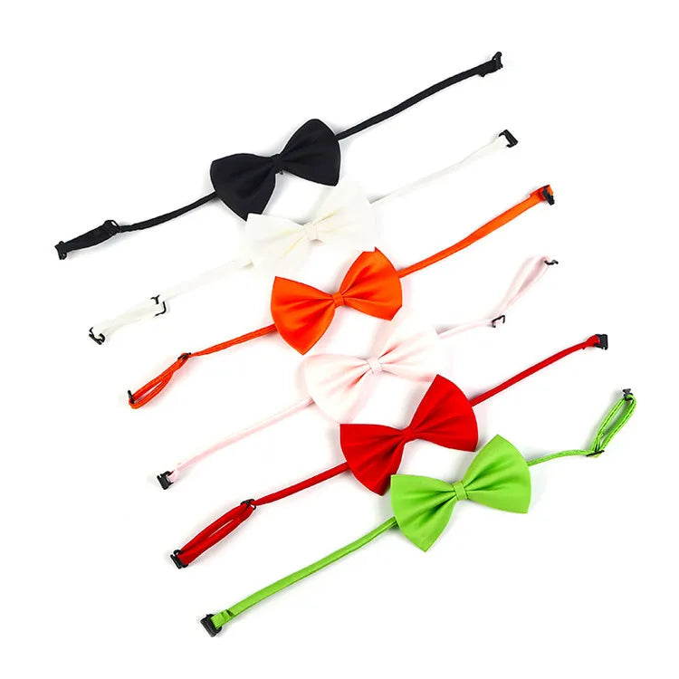 Factory Wholesale Solid Color Dog Collar with Bow Tie Pet Accessories
