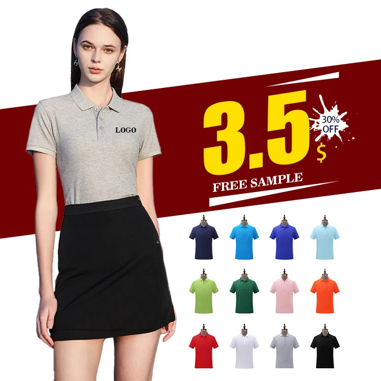 210G 100% Cotton Men's Blank Golf Polo T Shirts Embroidered Logo Plain Short Sleeve Oversize Polo Shirts