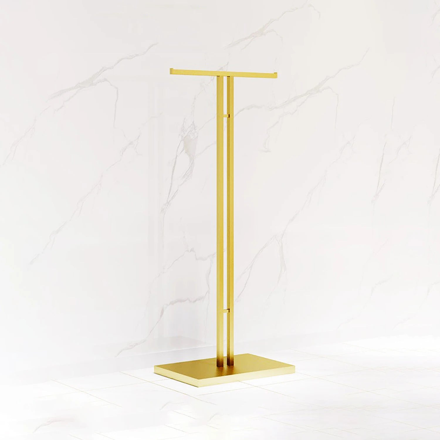 Golden Fashion Floor-Standing Boutique Clothing Store T-shape Metal Display Rack