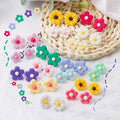 Korean Fashion Colorful Daisy Earrings Cute Small Fresh Handmade Flower Kawaii Earrings for Women