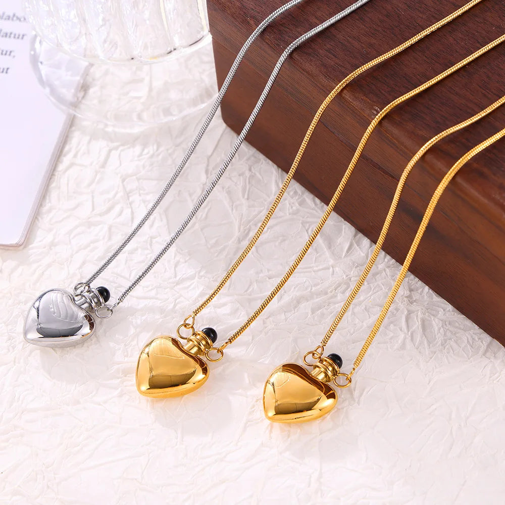 Personalized Jewelry 18k Gold Plated Stainless Steel Waterproof Heart Kettle Pendant Women Necklace