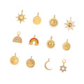 Fashion Stainless Steel Jewelry Charms Gold Plated Sun Moon Star Pendant DIY Charms Jewelry Accessories for Hand Making