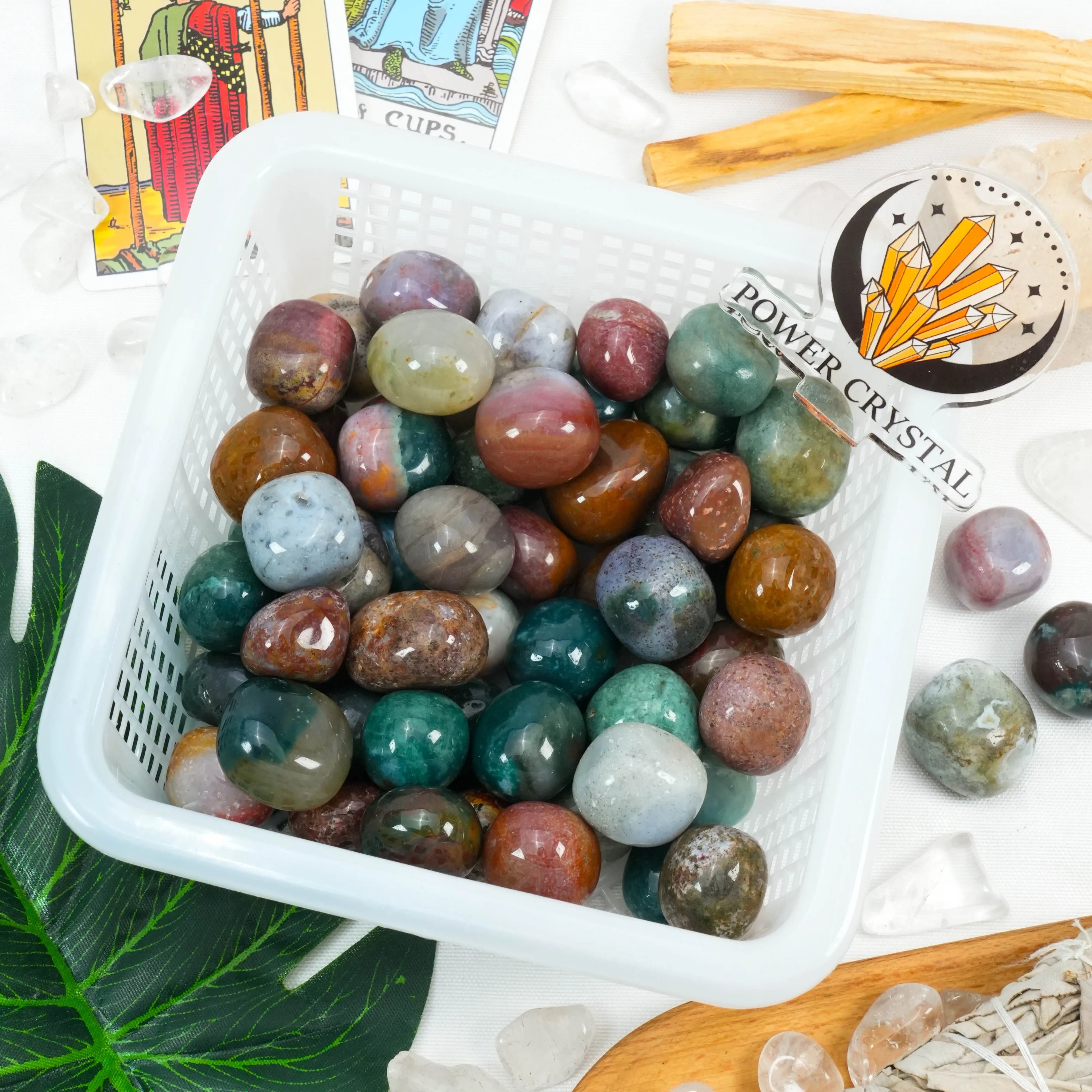 Wholesale 20-30mm Ocean Jasper Gemstones Tumbled Stones Natural Jasper Crystal Tumble Stones for Sale