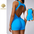 CNSHELL Custom Logo Brushed Fabric Butt-lifting Beautiful Back Skinny Yoga Fitness Running Gym Fitting Bodysuit