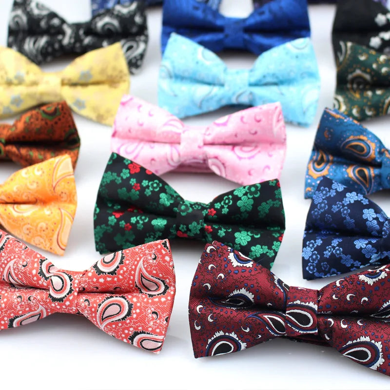 Casual Men's Bowtie Paisley Design Double-layer Polyester Fashionable Bow tie Wholesale For Men