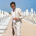 Linen Autumn White Suits for Men 2025 Casual Costume Homme Groom Wedding Tuxedo Summer Prom Wedding Business Blazer Sets