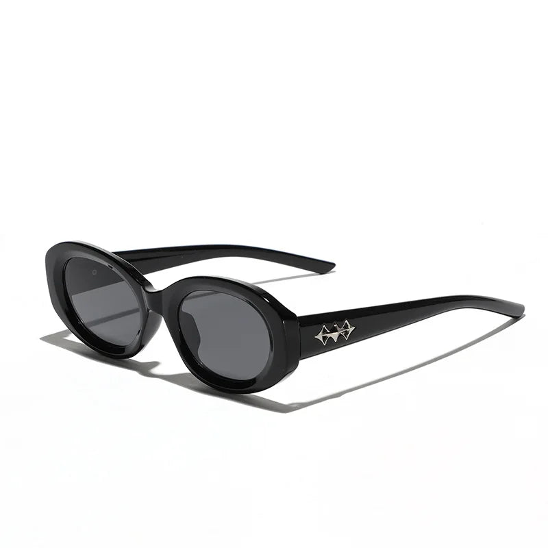 European American Korean Style Sunglasses for Men Women Small Face Oval Design Fashionable Outdoor Street Shooting Glasses PC