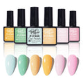 China Factory Nails Suppliers Direct RS Gel Nail Set Travel Mood Series Forest Music 6-Colors 3 Step Gel Polish Kit