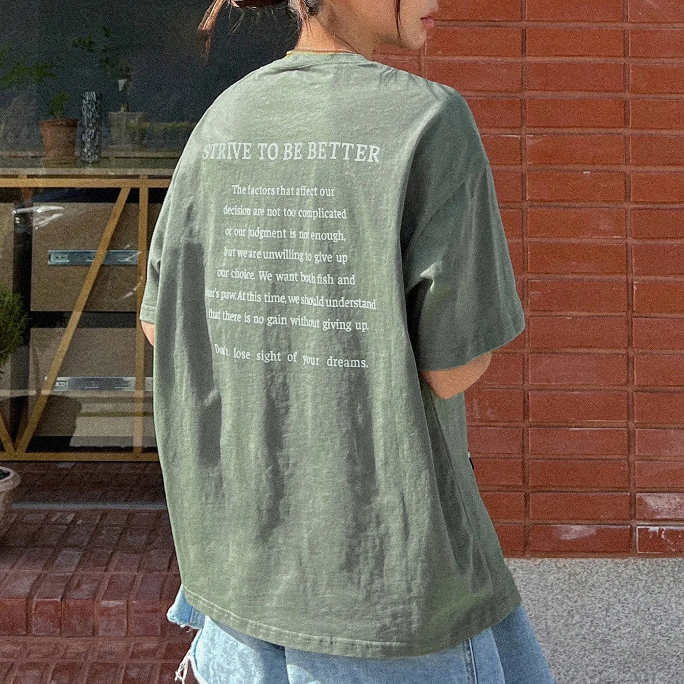 High Quality Plain Color Cotton Baggy Oversized O Neck Drop Shoulder Screen Print Women T Shirt