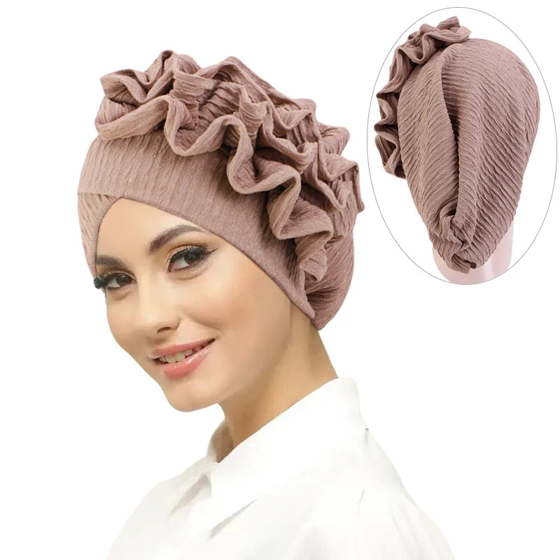 New Flower Turban Headwear Chemo Cap Slouch Beanie Cancer Hat Twist Turban Hats for Hair Loss