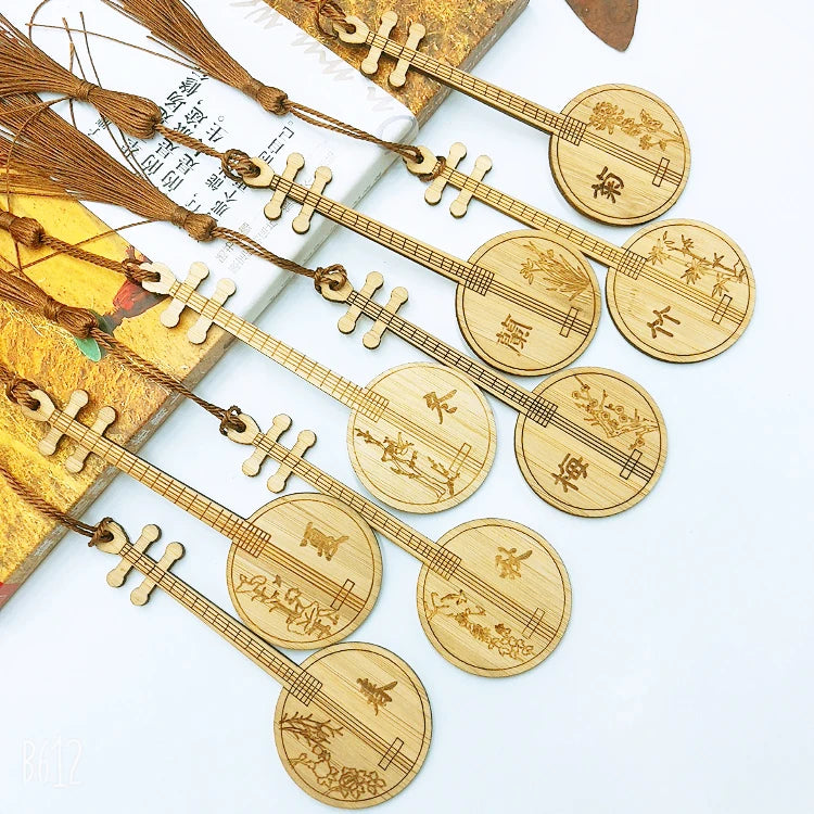 Handmade Custom Carved Bamboo Bookmark Eco-Friendly Love Style Anniversary Birthday Gift Custom Logo Customizable Size for Book